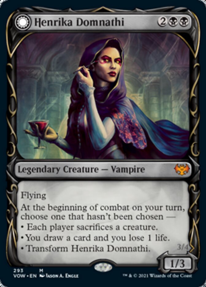 Henrika Domnathi // Henrika, Infernal Seer (Showcase Fang Frame) [Innistrad: Crimson Vow] | Dumpster Cat Games