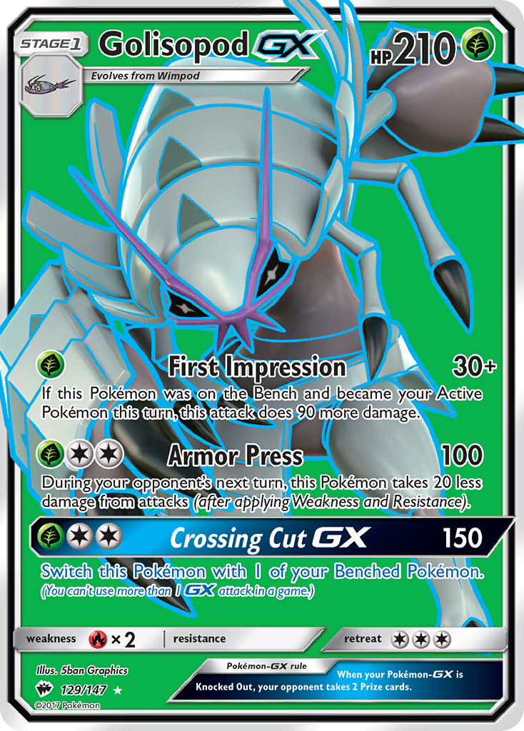 Golisopod GX (129/147) [Sun & Moon: Burning Shadows] | Dumpster Cat Games