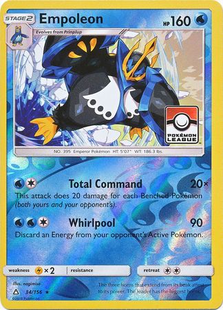 Empoleon (34/156) (League Promo) [Sun & Moon: Ultra Prism] | Dumpster Cat Games