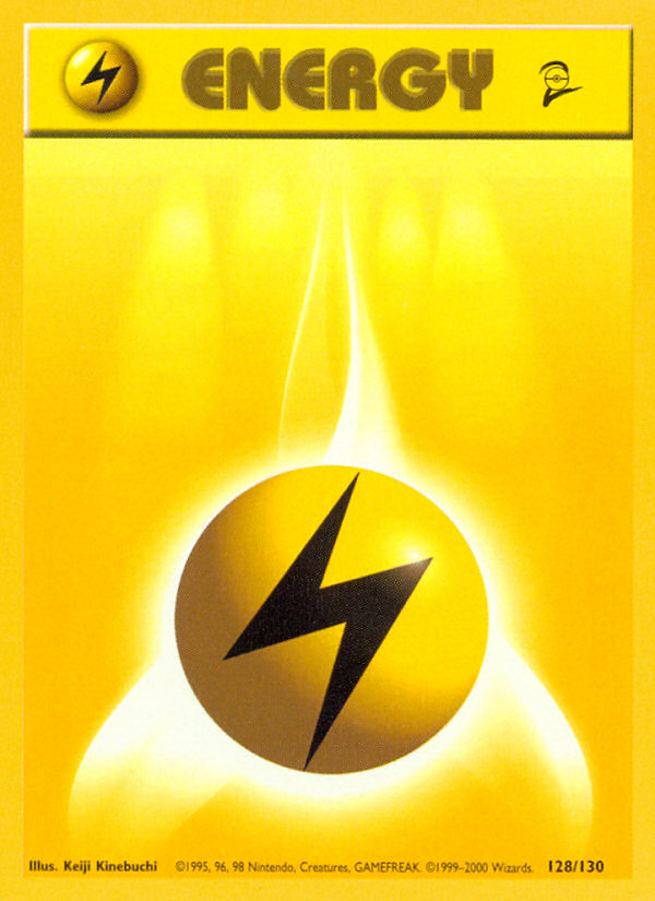 Lightning Energy (128/130) [Base Set 2] | Dumpster Cat Games