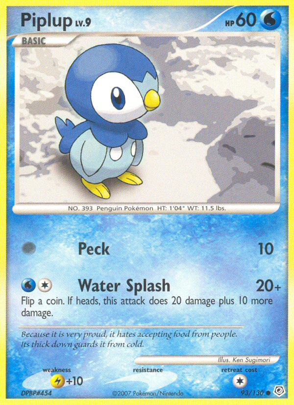 Piplup (93/130) [Diamond & Pearl: Base Set] | Dumpster Cat Games