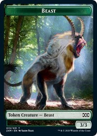 Beast // Soldier Double-sided Token [Double Masters Tokens] | Dumpster Cat Games