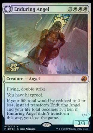 Enduring Angel // Angelic Enforcer [Innistrad: Midnight Hunt Prerelease Promos] | Dumpster Cat Games