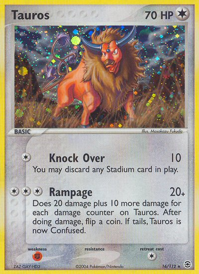 Tauros (16/112) [EX: FireRed & LeafGreen] | Dumpster Cat Games