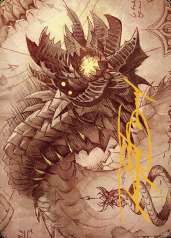 Wurmcoil Engine Art Card (Gold-Stamped Signature) [The Brothers' War Art Series] | Dumpster Cat Games