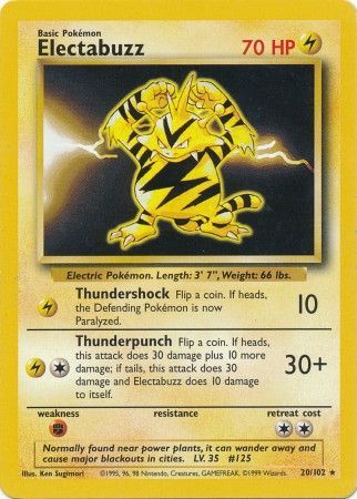 Electabuzz (20/102) [Base Set Unlimited] | Dumpster Cat Games