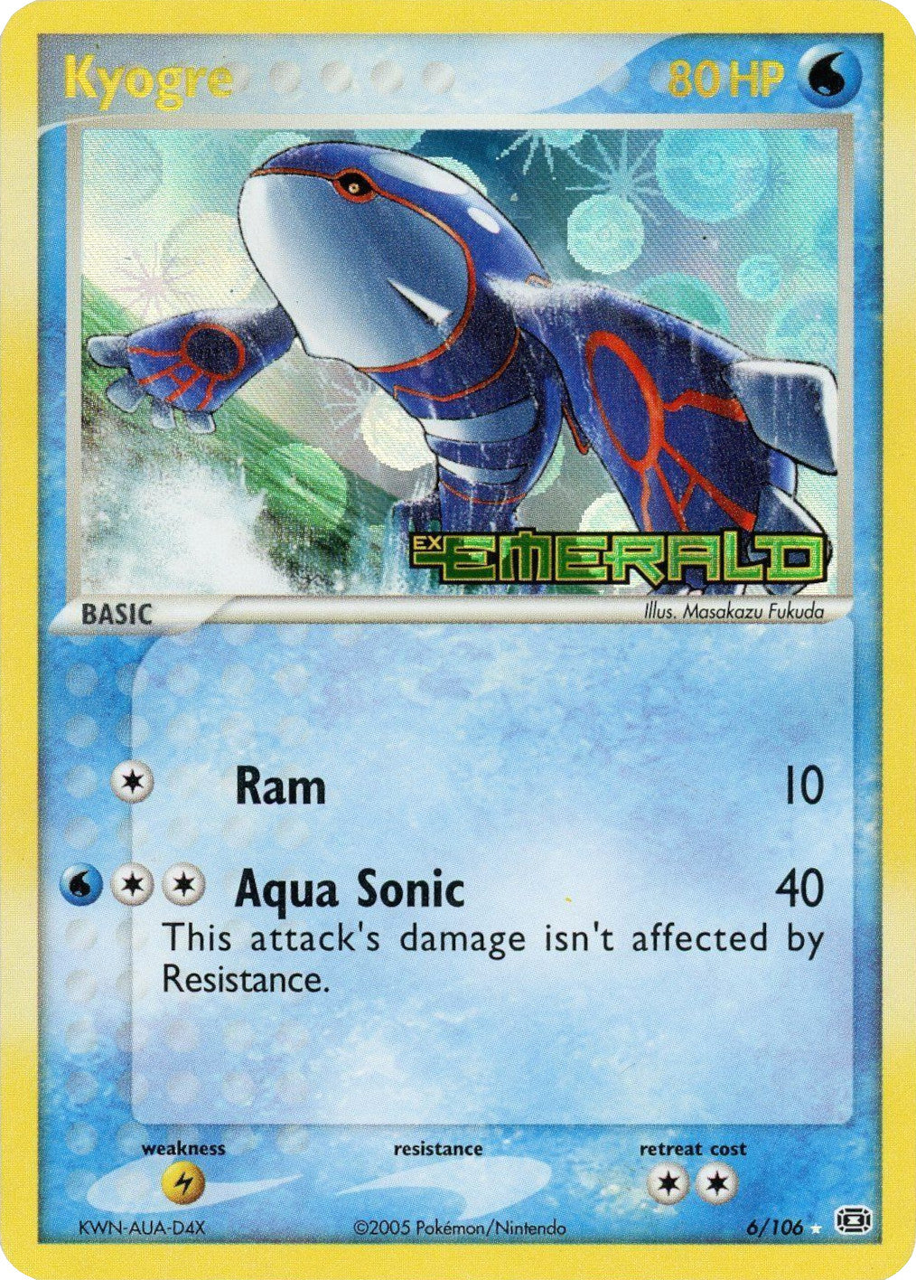 Kyogre (6/106) (Stamped) [EX: Emerald] | Dumpster Cat Games