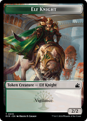 Elf Knight // Beast Double-Sided Token [Ravnica Remastered Tokens] | Dumpster Cat Games