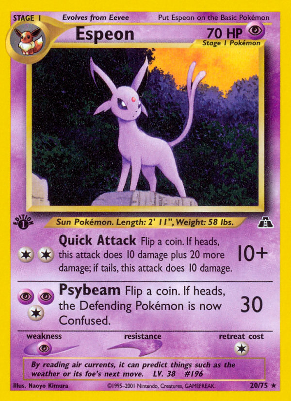 Espeon (20/75) [Neo Discovery 1st Edition] | Dumpster Cat Games