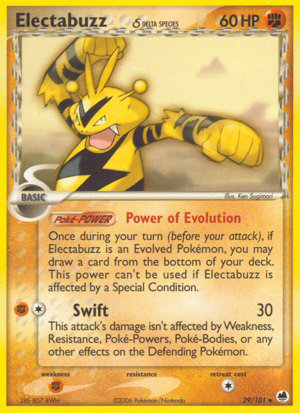 Electabuzz (29/101) (Delta Species) [EX: Dragon Frontiers] | Dumpster Cat Games