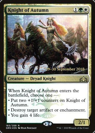 Knight of Autumn [Guilds of Ravnica Promos] | Dumpster Cat Games