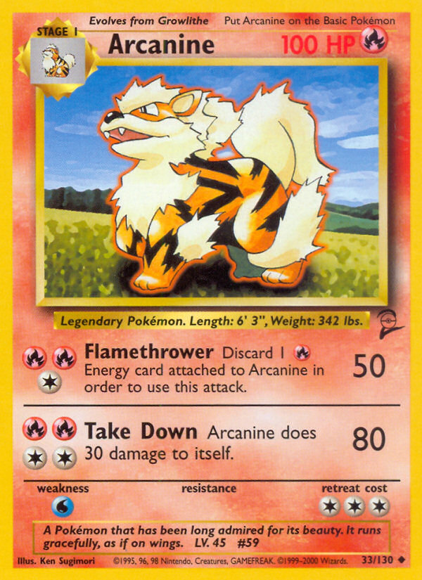 Arcanine (33/130) [Base Set 2] | Dumpster Cat Games