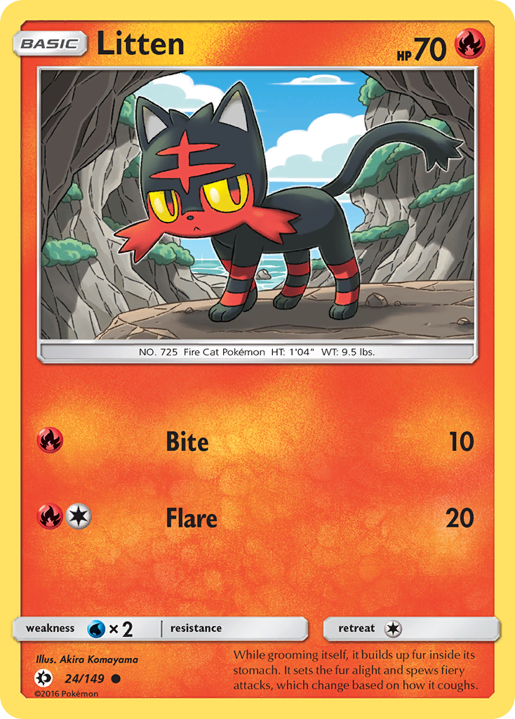 Litten (24/149) [Sun & Moon: Base Set] | Dumpster Cat Games