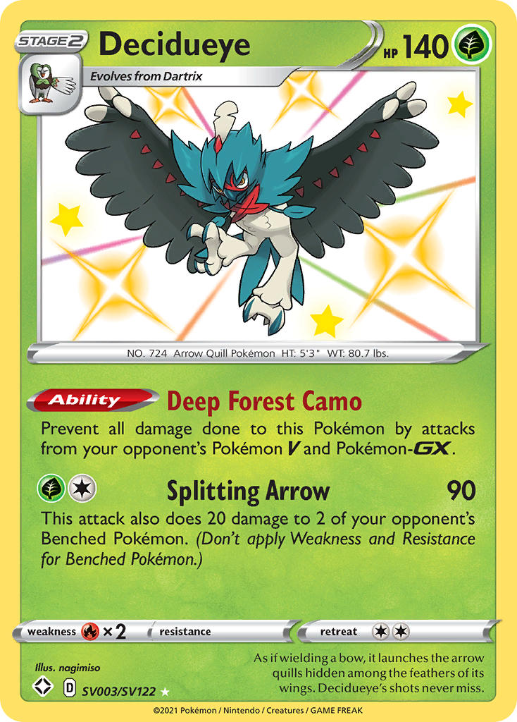 Decidueye (SV003/SV122) [Sword & Shield: Shining Fates] | Dumpster Cat Games