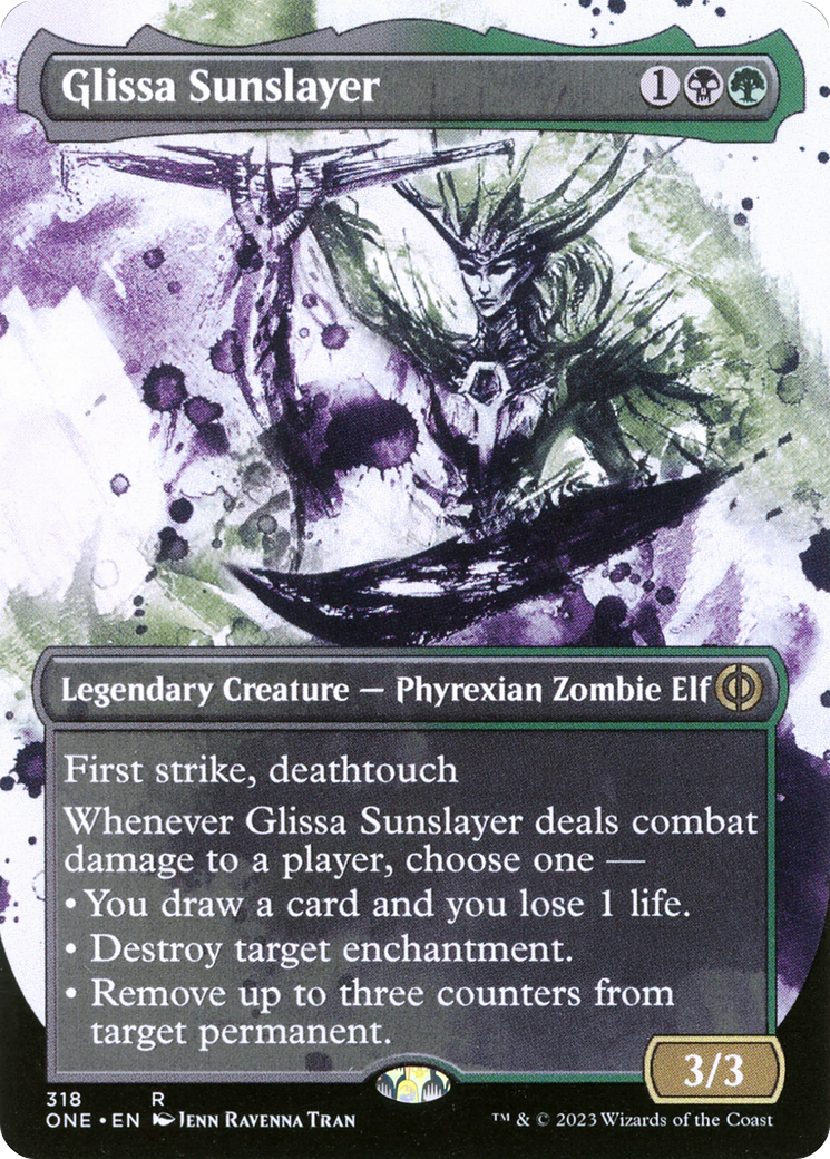 Glissa Sunslayer (Borderless Ichor) [Phyrexia: All Will Be One] | Dumpster Cat Games