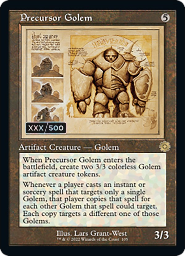 Precursor Golem (Retro Schematic) (Serial Numbered) [The Brothers' War Retro Artifacts] | Dumpster Cat Games