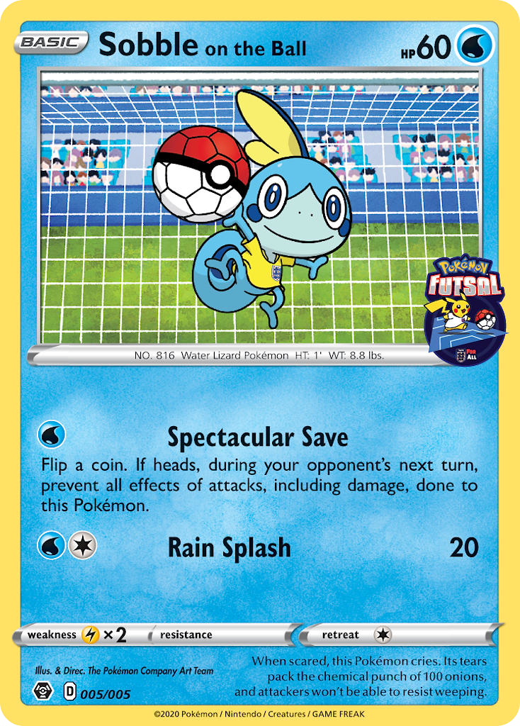 Sobble on the Ball (005/005) [Pokemon Futsal Collection] | Dumpster Cat Games