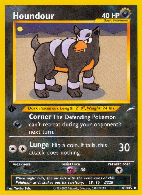 Houndour (43/105) [Neo Destiny 1st Edition] | Dumpster Cat Games