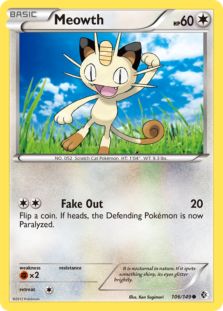 Meowth (106/149) [Black & White: Boundaries Crossed] | Dumpster Cat Games