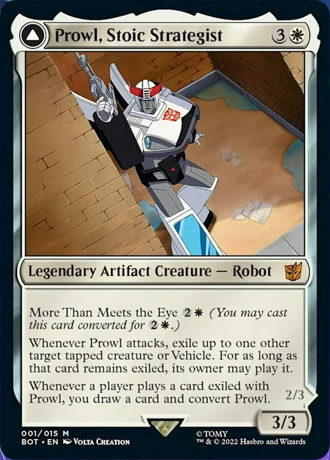 Prowl, Stoic Strategist // Prowl, Pursuit Vehicle [Universes Beyond: Transformers] | Dumpster Cat Games