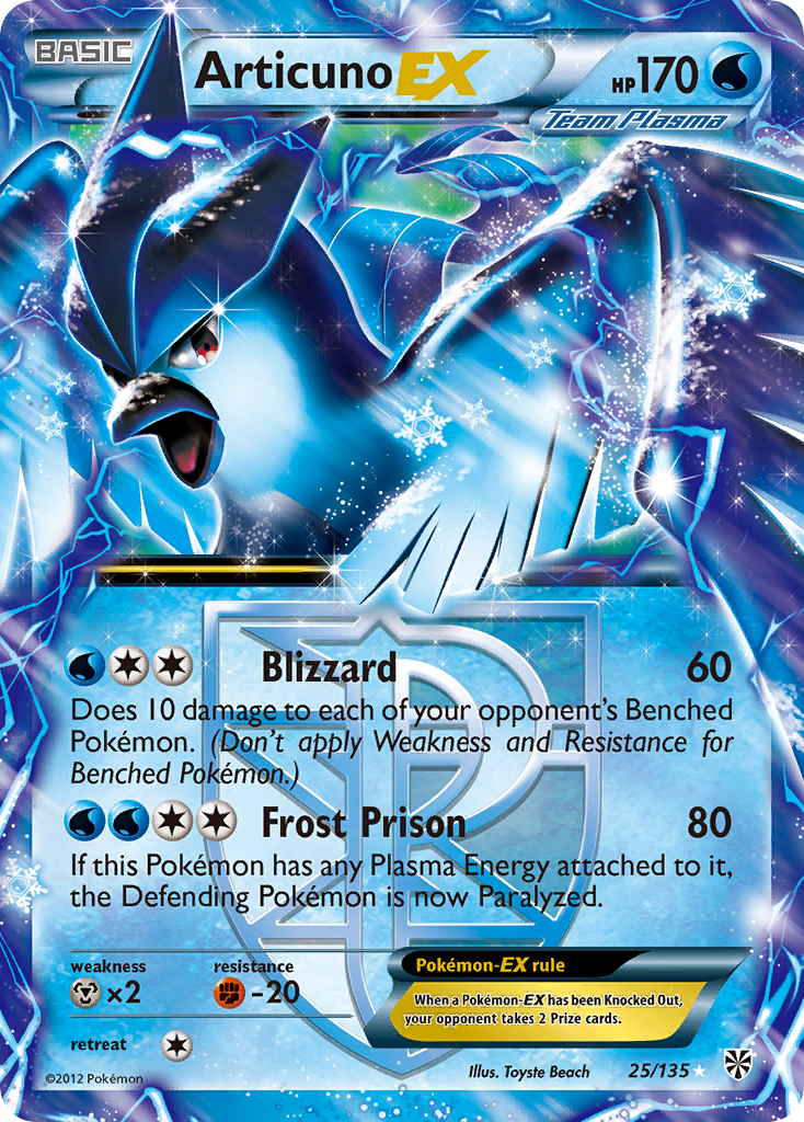 Articuno EX (25/135) [Black & White: Plasma Storm] | Dumpster Cat Games