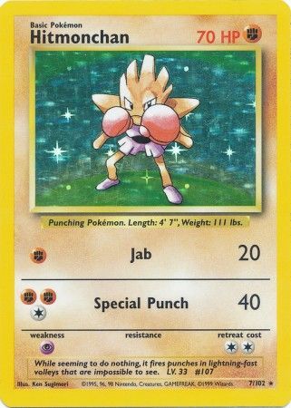 Hitmonchan (7/102) [Base Set Unlimited] | Dumpster Cat Games