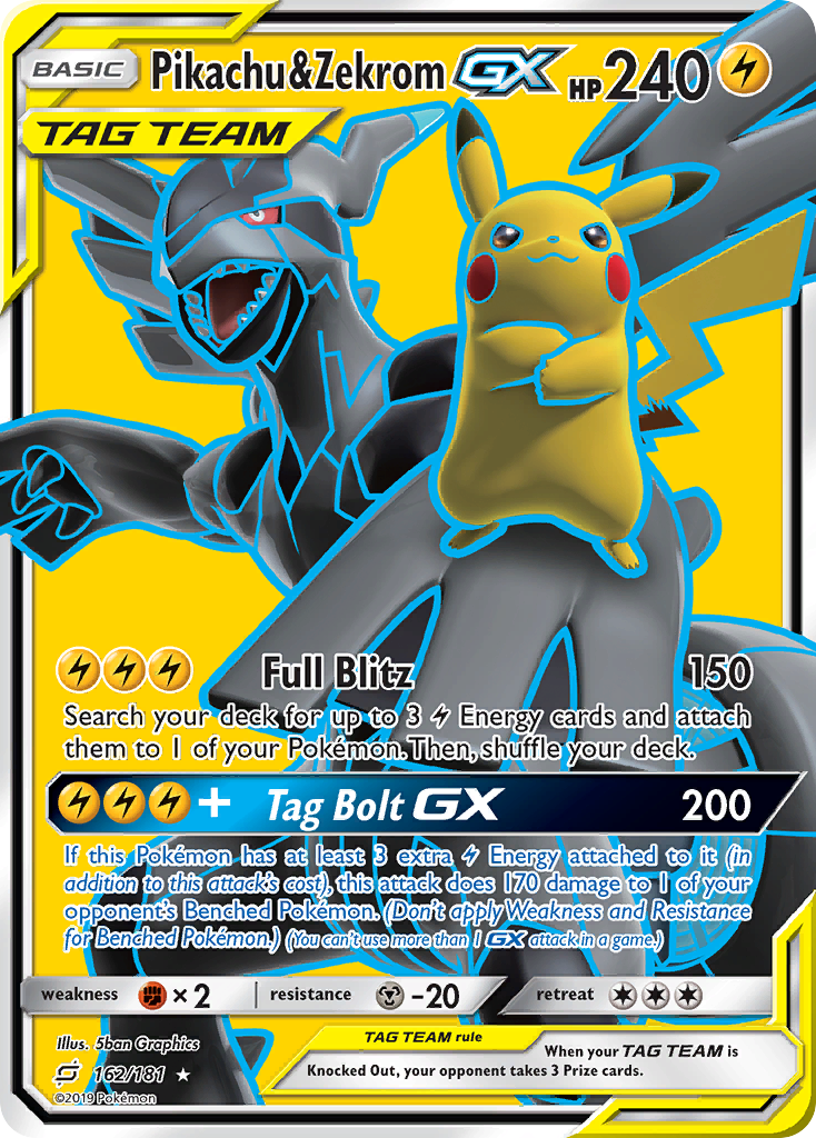 Pikachu & Zekrom GX (162/181) [Sun & Moon: Team Up] | Dumpster Cat Games