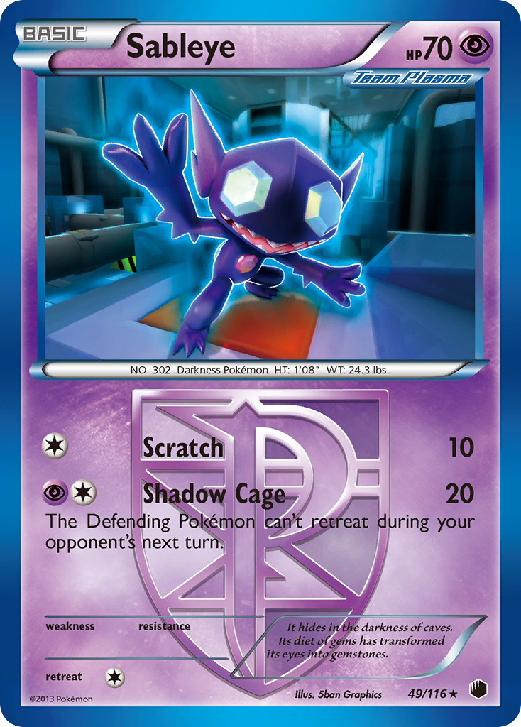 Sableye (49/116) [Black & White: Plasma Freeze] | Dumpster Cat Games