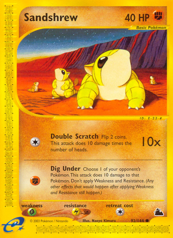 Sandshrew (92/144) [Skyridge] | Dumpster Cat Games