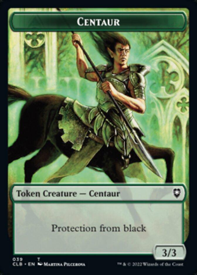 Horror // Centaur Double-sided Token [Commander Legends: Battle for Baldur's Gate Tokens] | Dumpster Cat Games