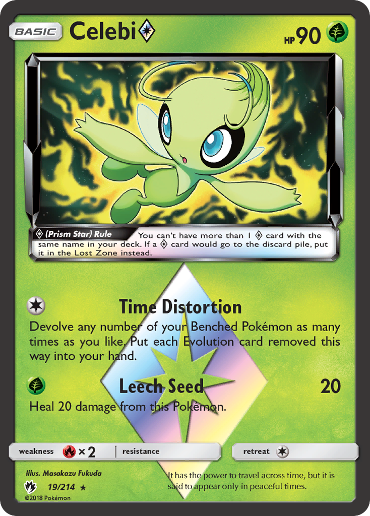 Celebi (19/214) (Prism Star) [Sun & Moon: Lost Thunder] | Dumpster Cat Games