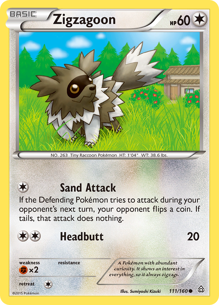 Zigzagoon (111/160) [XY: Primal Clash] | Dumpster Cat Games