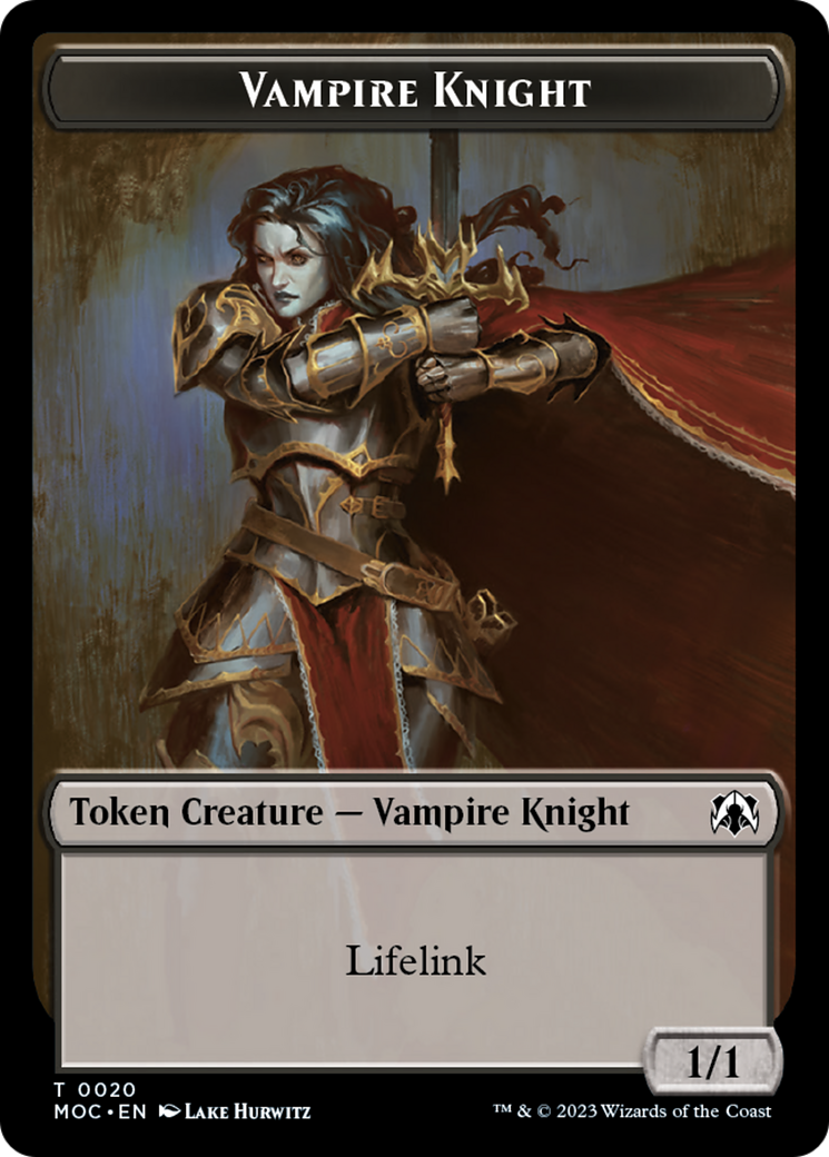 Vampire Knight // Soldier Double-Sided Token [March of the Machine Commander Tokens] | Dumpster Cat Games