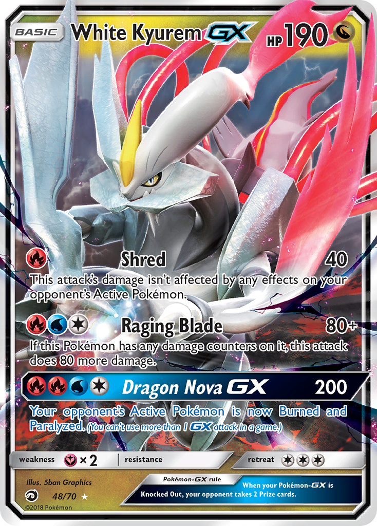 White Kyurem GX (48/70) [Sun & Moon: Dragon Majesty] | Dumpster Cat Games