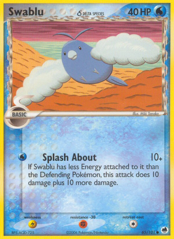 Swablu (65/101) (Delta Species) [EX: Dragon Frontiers] | Dumpster Cat Games