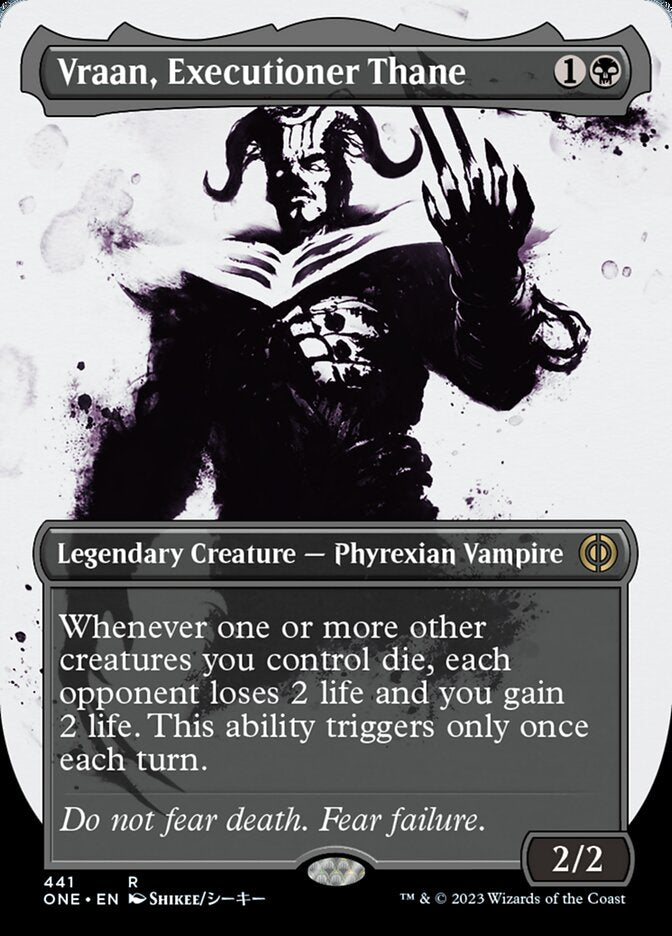 Vraan, Executioner Thane (Borderless Ichor Step-and-Compleat Foil) [Phyrexia: All Will Be One] | Dumpster Cat Games