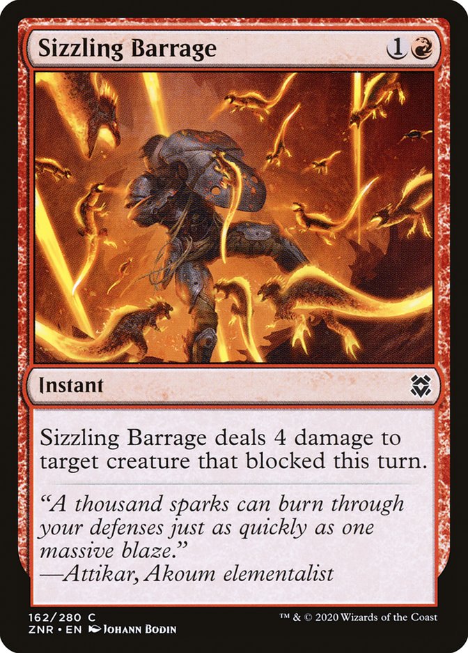 Sizzling Barrage [Zendikar Rising] | Dumpster Cat Games