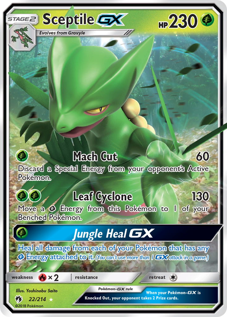 Sceptile GX (22/214) [Sun & Moon: Lost Thunder] | Dumpster Cat Games