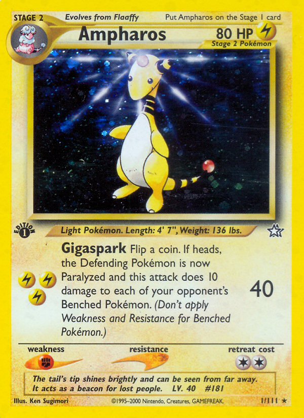 Ampharos (1/111) [Neo Genesis 1st Edition] | Dumpster Cat Games