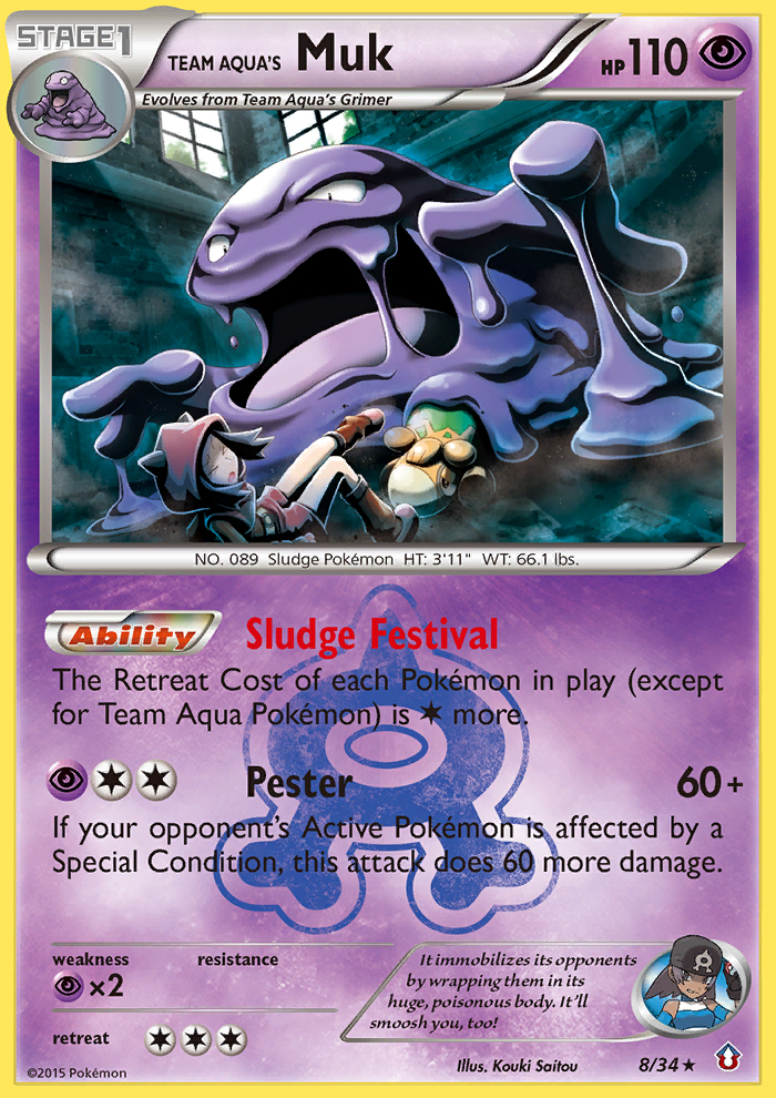 Team Aqua's Muk (8/34) [XY: Double Crisis] | Dumpster Cat Games