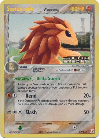 Sandslash (27/113) (Delta Species) (Stamped) [EX: Delta Species] | Dumpster Cat Games