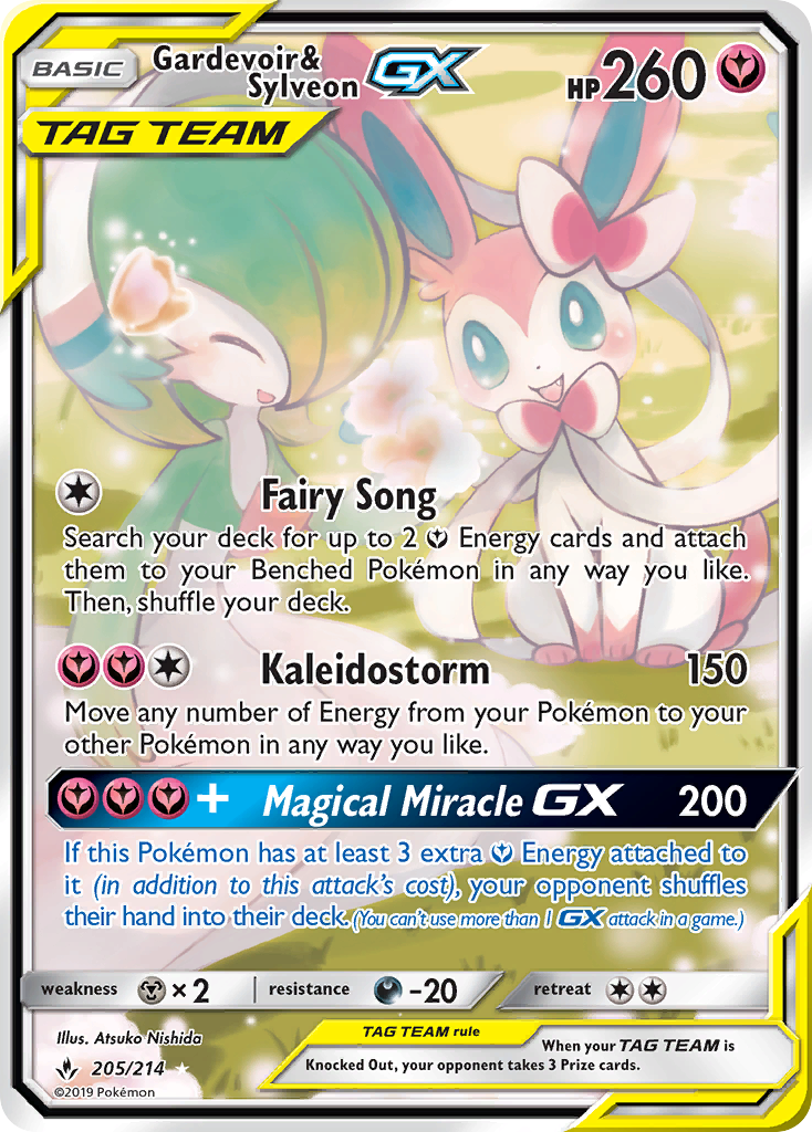 Gardevoir & Sylveon GX (205/214) [Sun & Moon: Unbroken Bonds] | Dumpster Cat Games