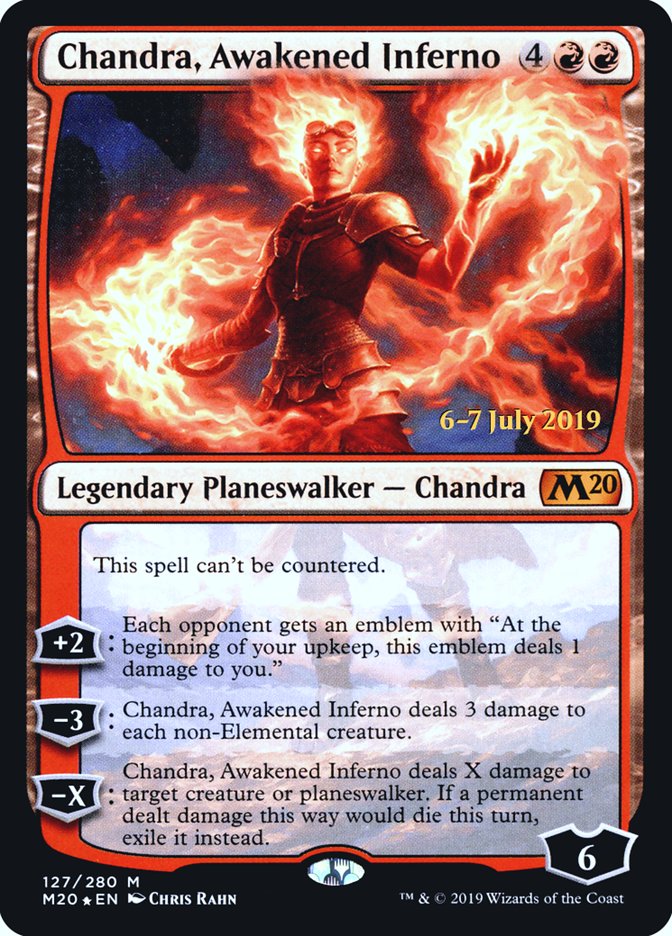 Chandra, Awakened Inferno  [Core Set 2020 Prerelease Promos] | Dumpster Cat Games