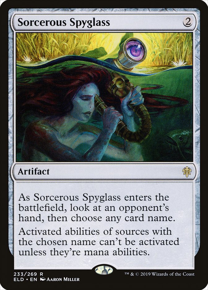 Sorcerous Spyglass [Throne of Eldraine] | Dumpster Cat Games