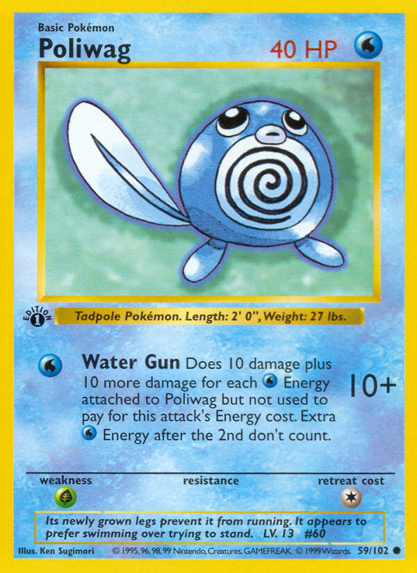 Poliwag (59/102) (Shadowless) [Base Set 1st Edition] | Dumpster Cat Games