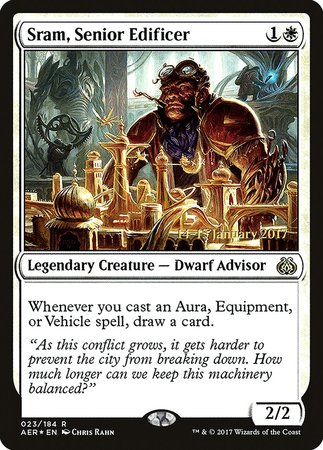 Sram, Senior Edificer [Aether Revolt Promos] | Dumpster Cat Games