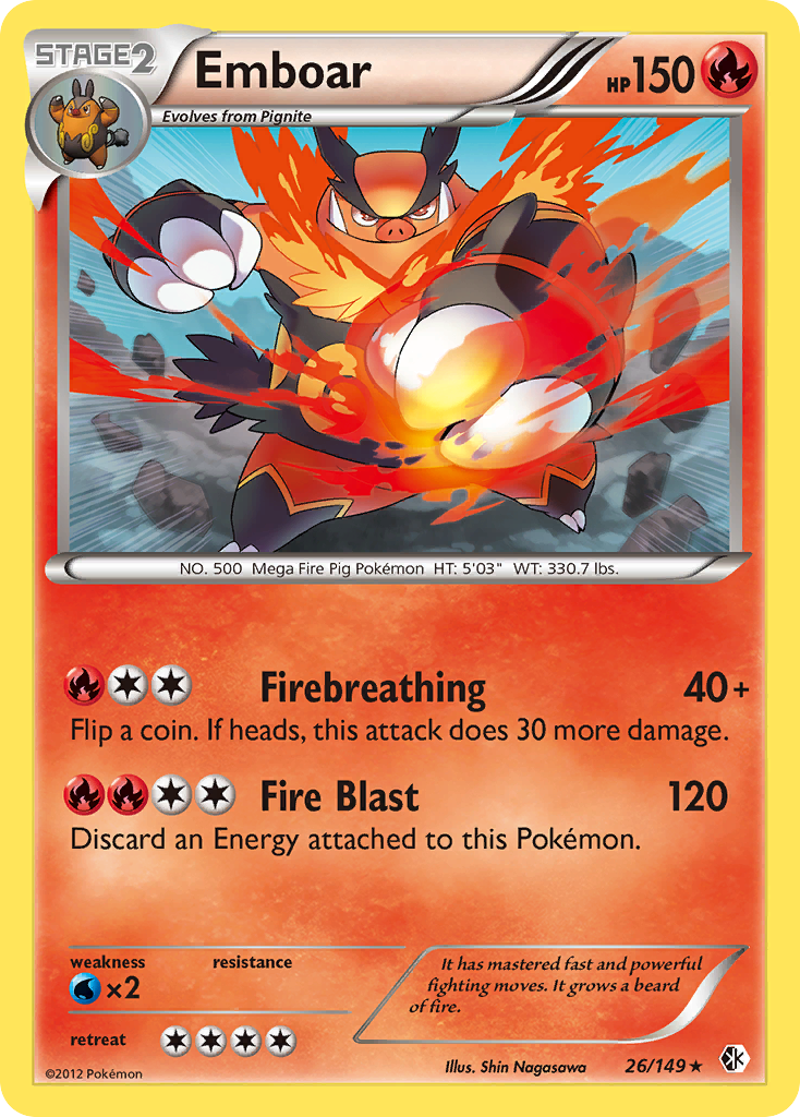 Emboar (26/149) [Black & White: Boundaries Crossed] | Dumpster Cat Games