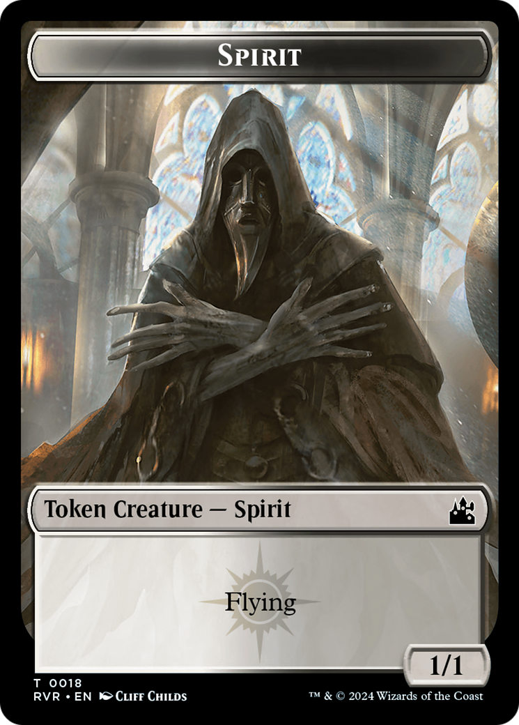 Spirit Token (0018) [Ravnica Remastered Tokens] | Dumpster Cat Games