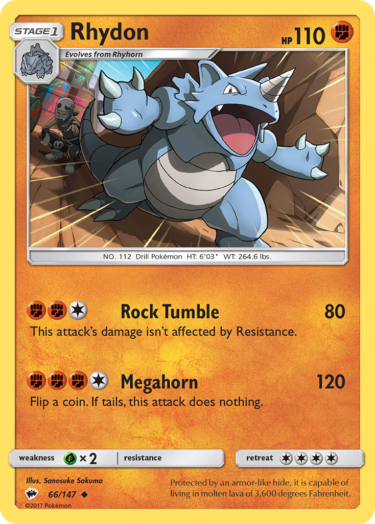 Rhydon (66/147) [Sun & Moon: Burning Shadows] | Dumpster Cat Games