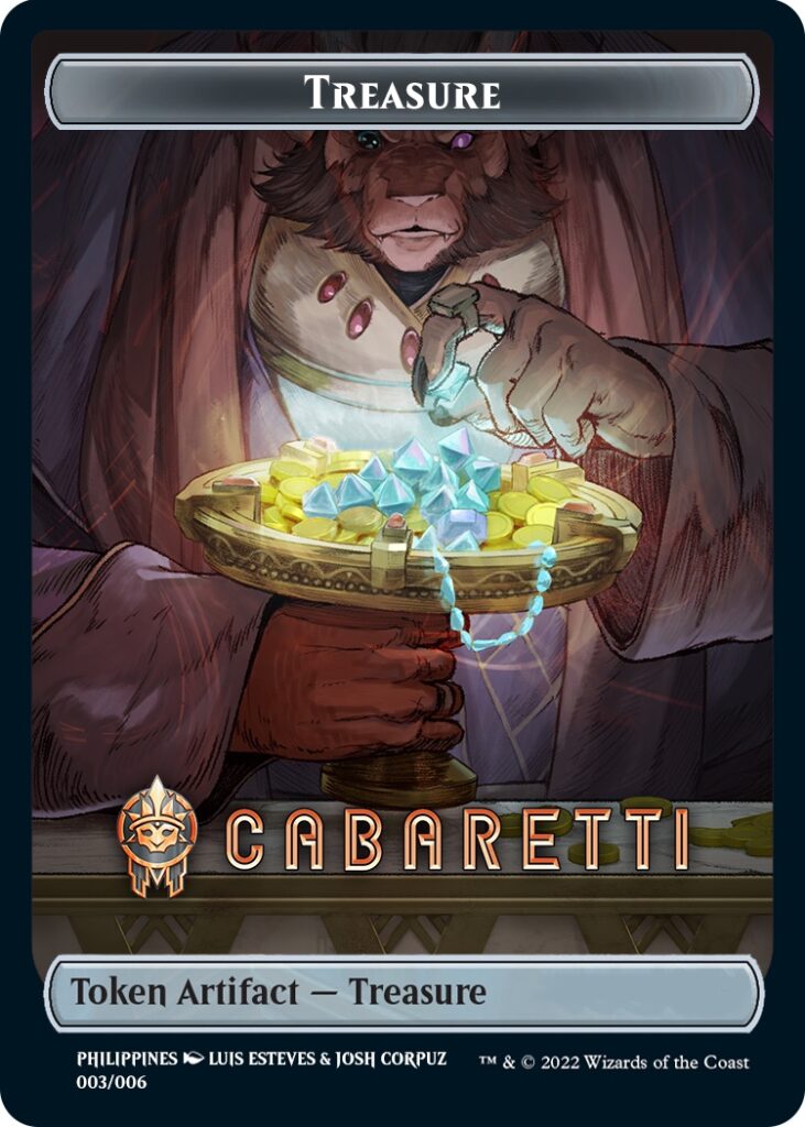 Treasure Token (Cabaretti) (Southeast Asia Artists) [Streets of New Capenna Tokens] | Dumpster Cat Games